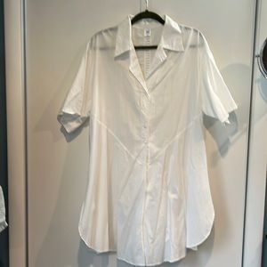 Gorgeous White Cotton Tunic or Dress or Beach coverup, made in Italy